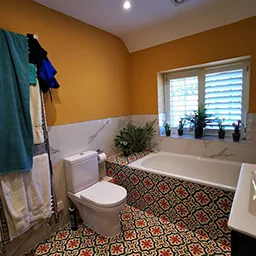 yellow bathroom